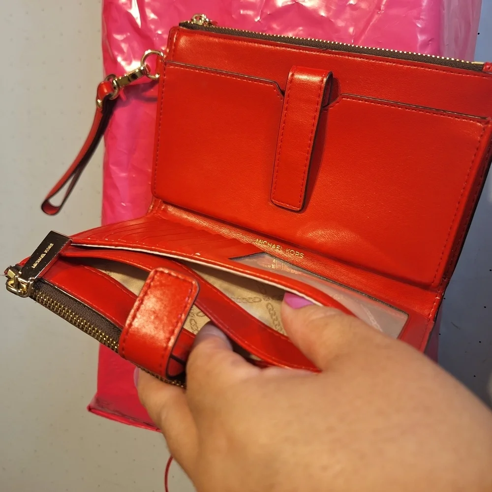 Michael Kors Black and Red Wristlet - Picture 6 of 8